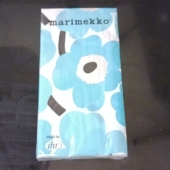Marimekko Unikko Turquoise black Buffet paper Napkins - Picture 6 of 7